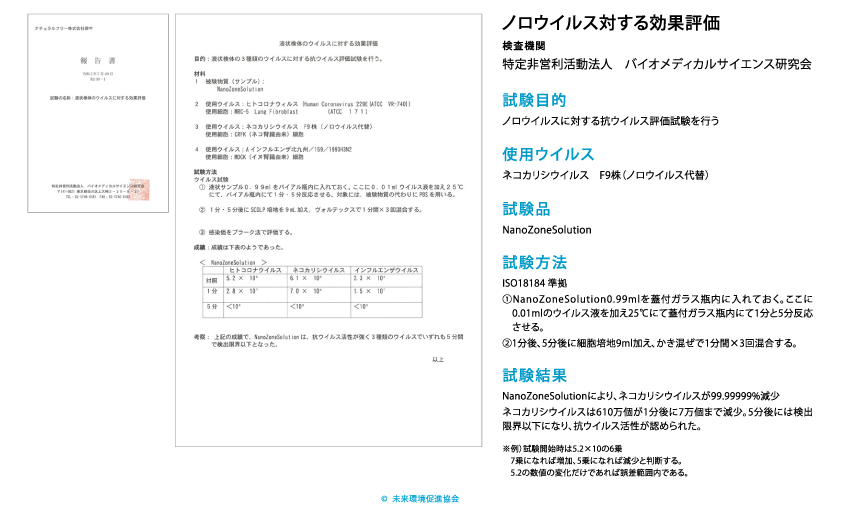 ノロウイルスに対する効果評価